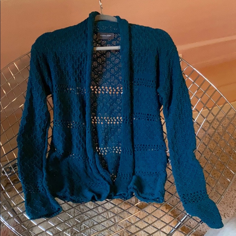 Anthro Wooden Ships Knit Open Front Cardigan